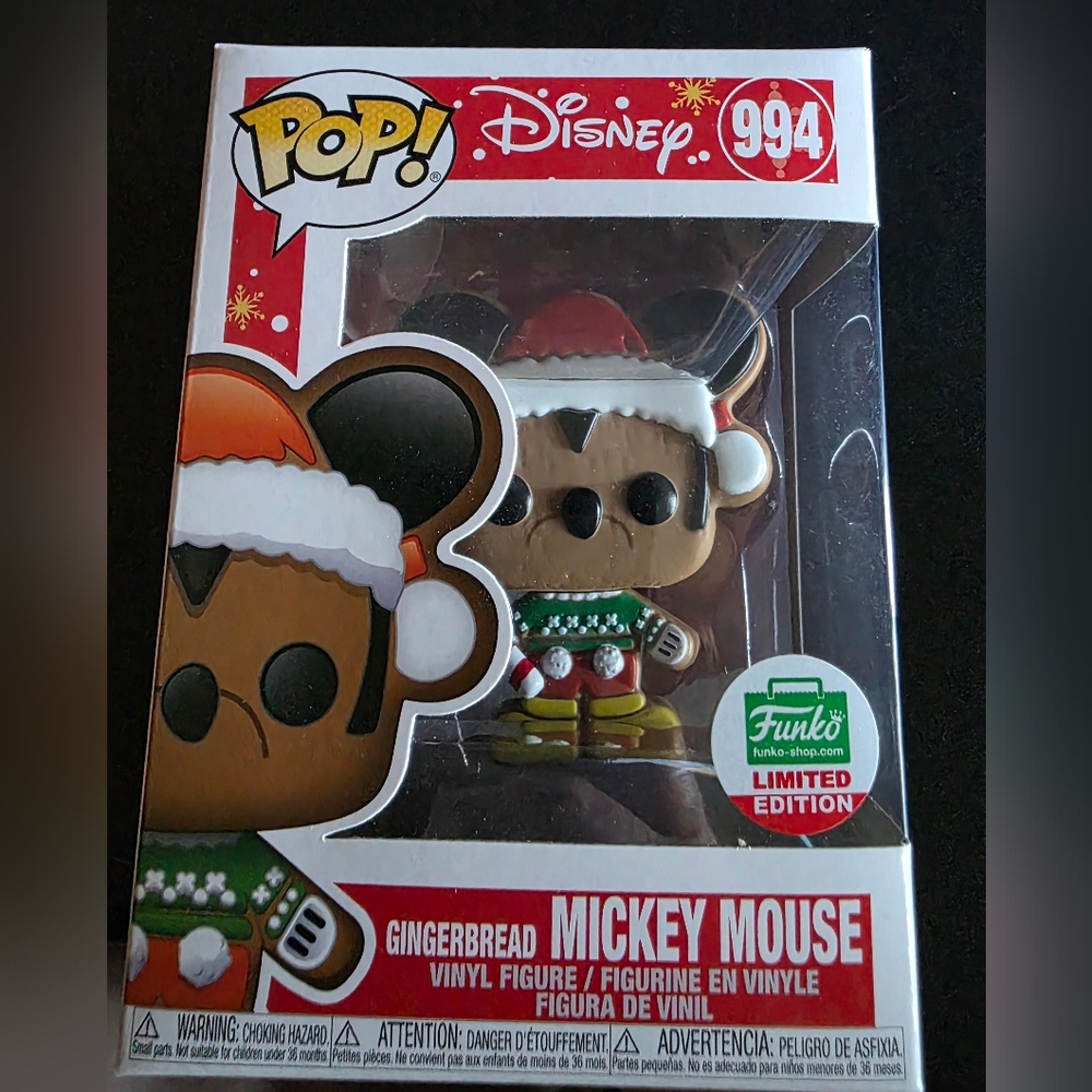 New in box Funko pop Limited Edition Mickey Mouse Gingerbread #994